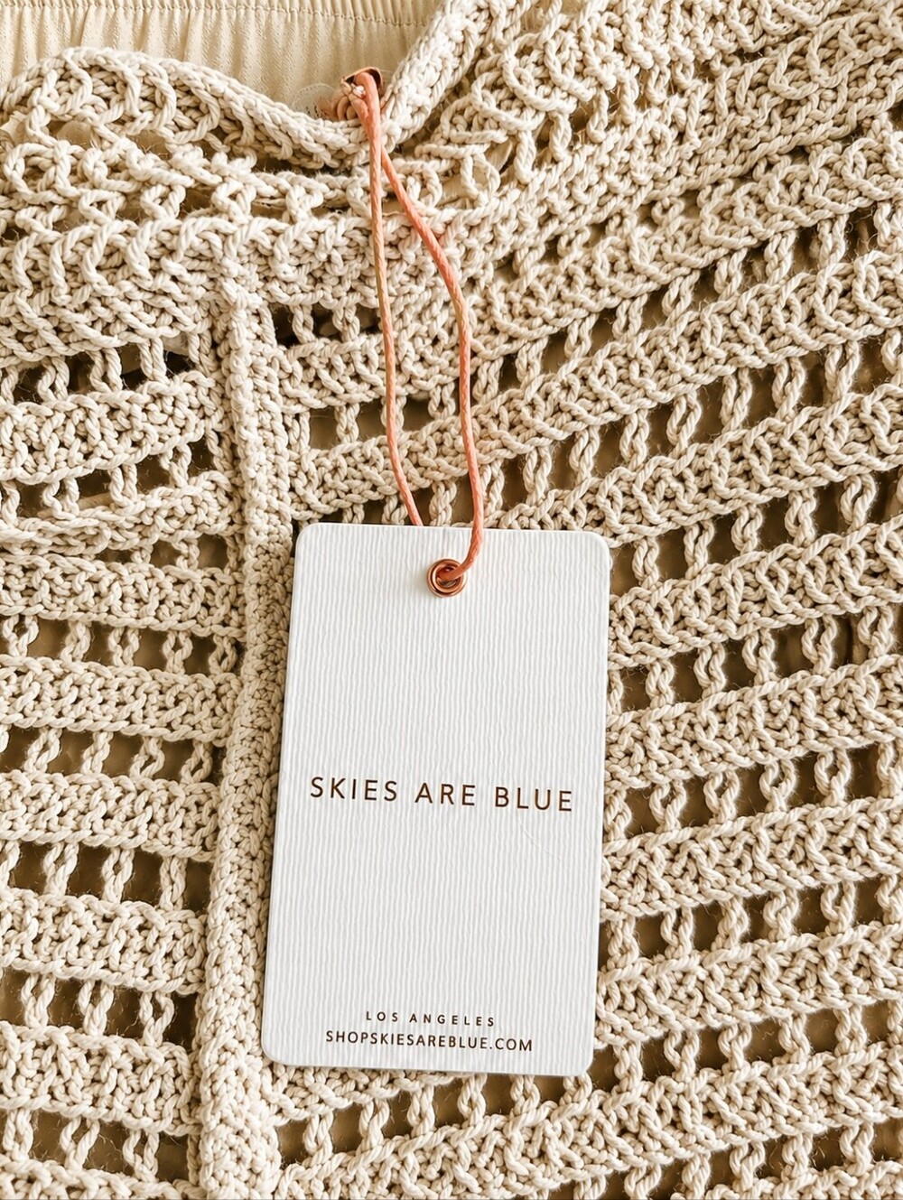 NWT | Skies Are Blue | Cream Crochet Knit Lined Shorts | Size M | Boho | Coastal - Picture 6 of 7